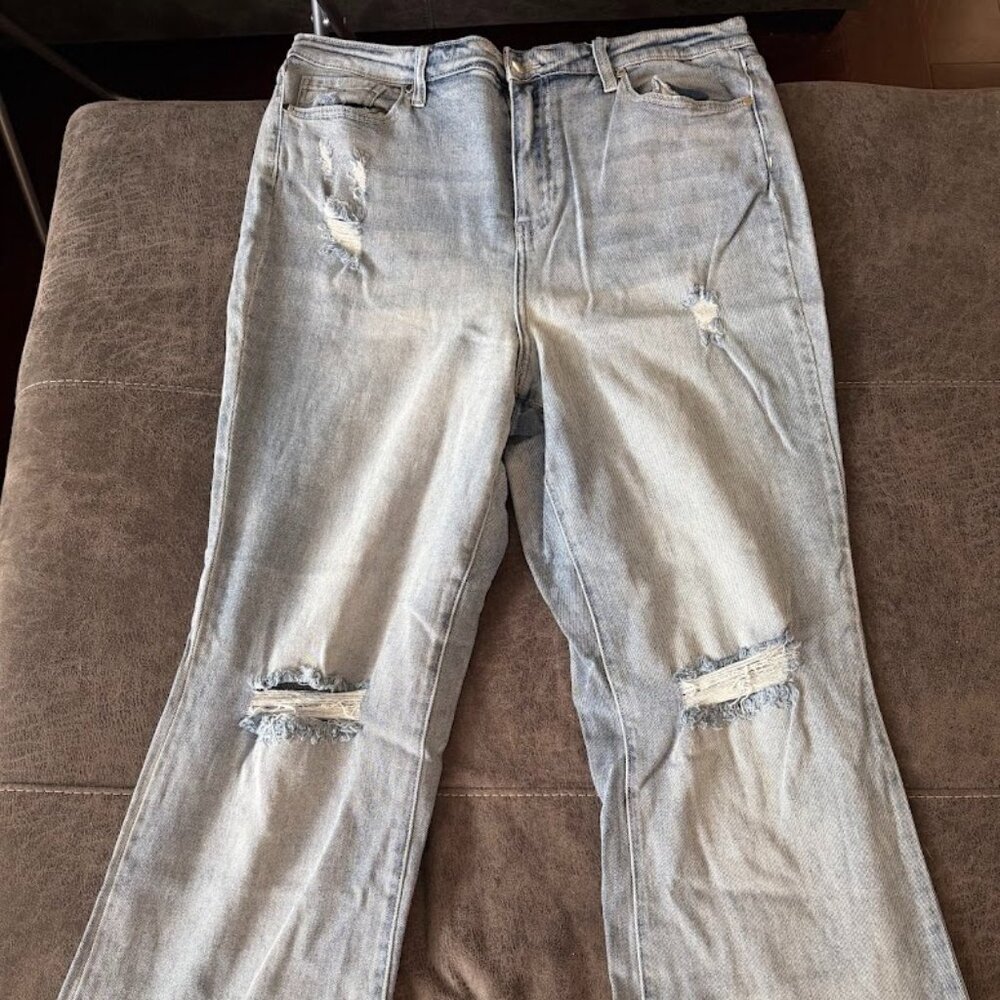 Destroyed Flare Denim Jeans